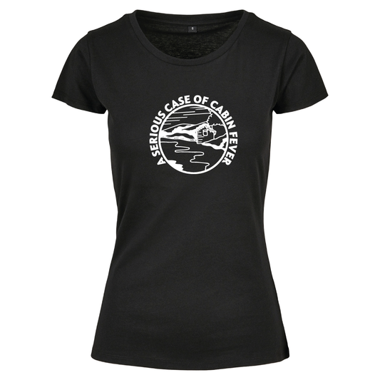 A Serious Case of Cabin Fever ladies camping t-shirt