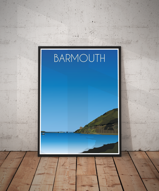 Barmouth Travel Poster – Snowdonia Coast (Portrait Print)