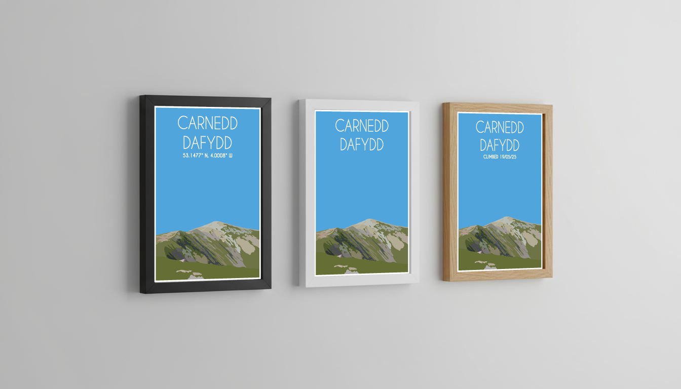 Carnedd Dafydd Eryri National Park (Snowdonia) Welsh 3000's poster print