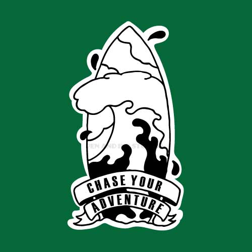 Chase Your Adventure Surf Edition | Surfer, Surfing Themed Sticker