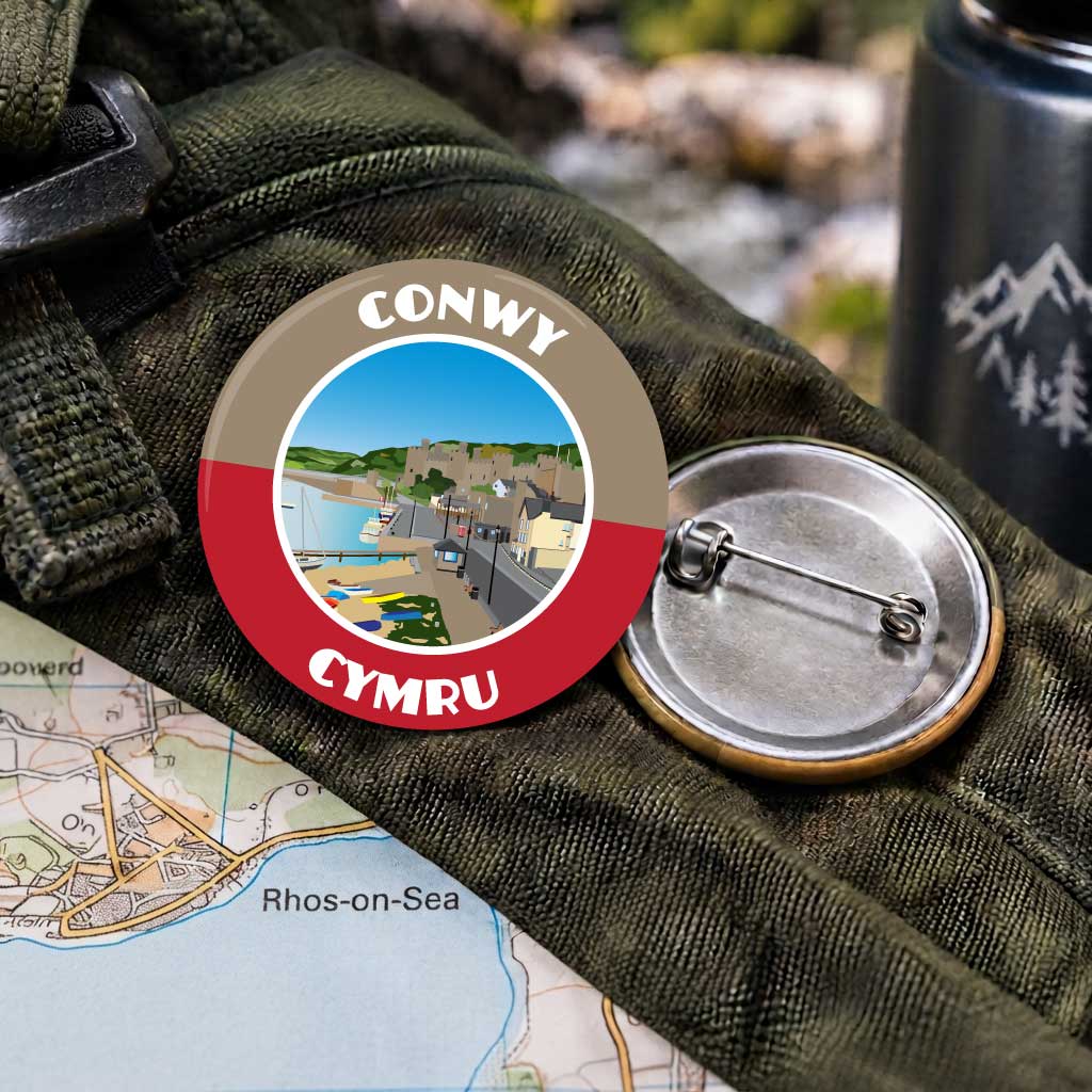 Conwy with 25mm Pin Badge | Travel Memories Pin Badge