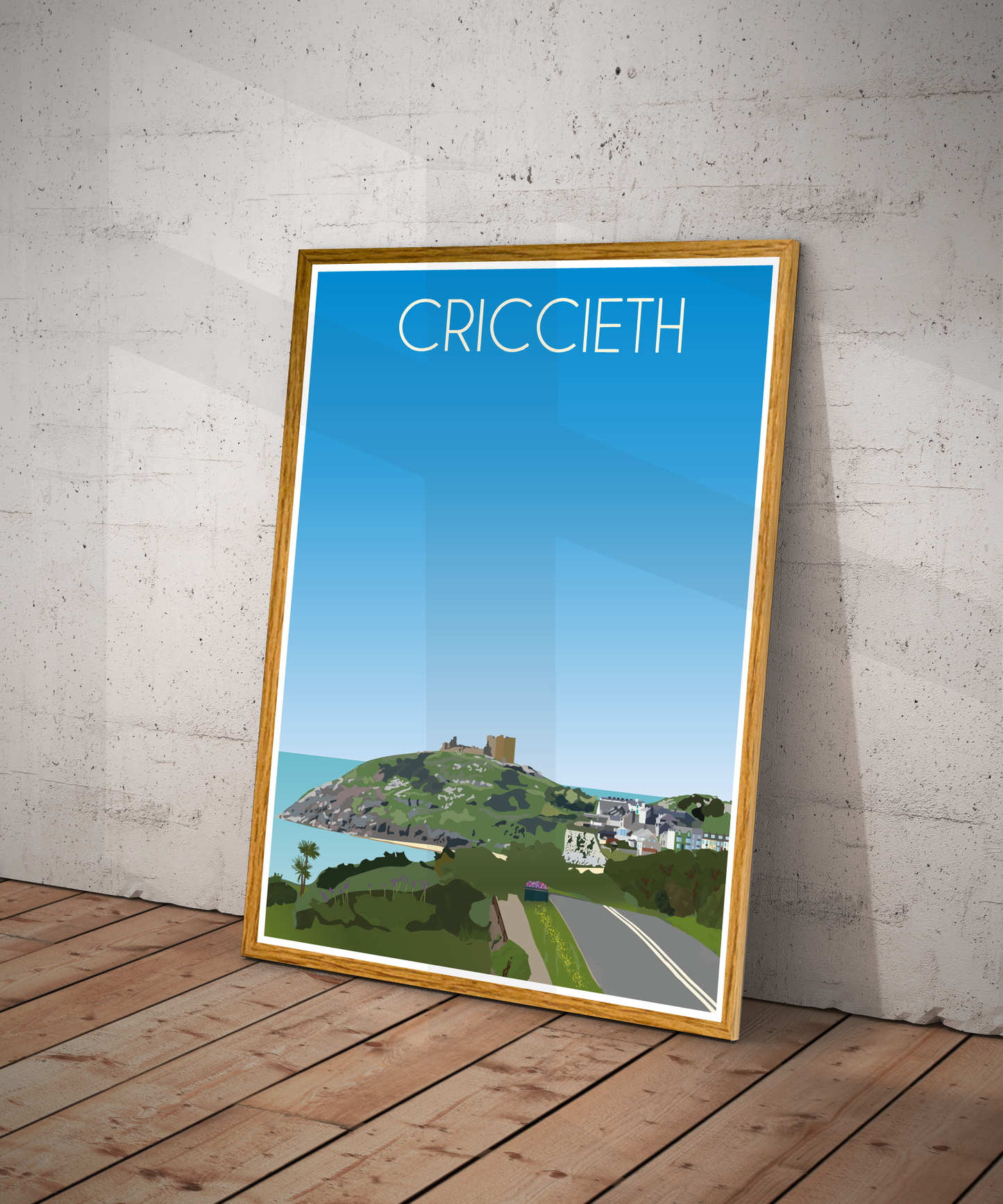 Criccieth Travel Poster – North Wales (Portrait Print)
