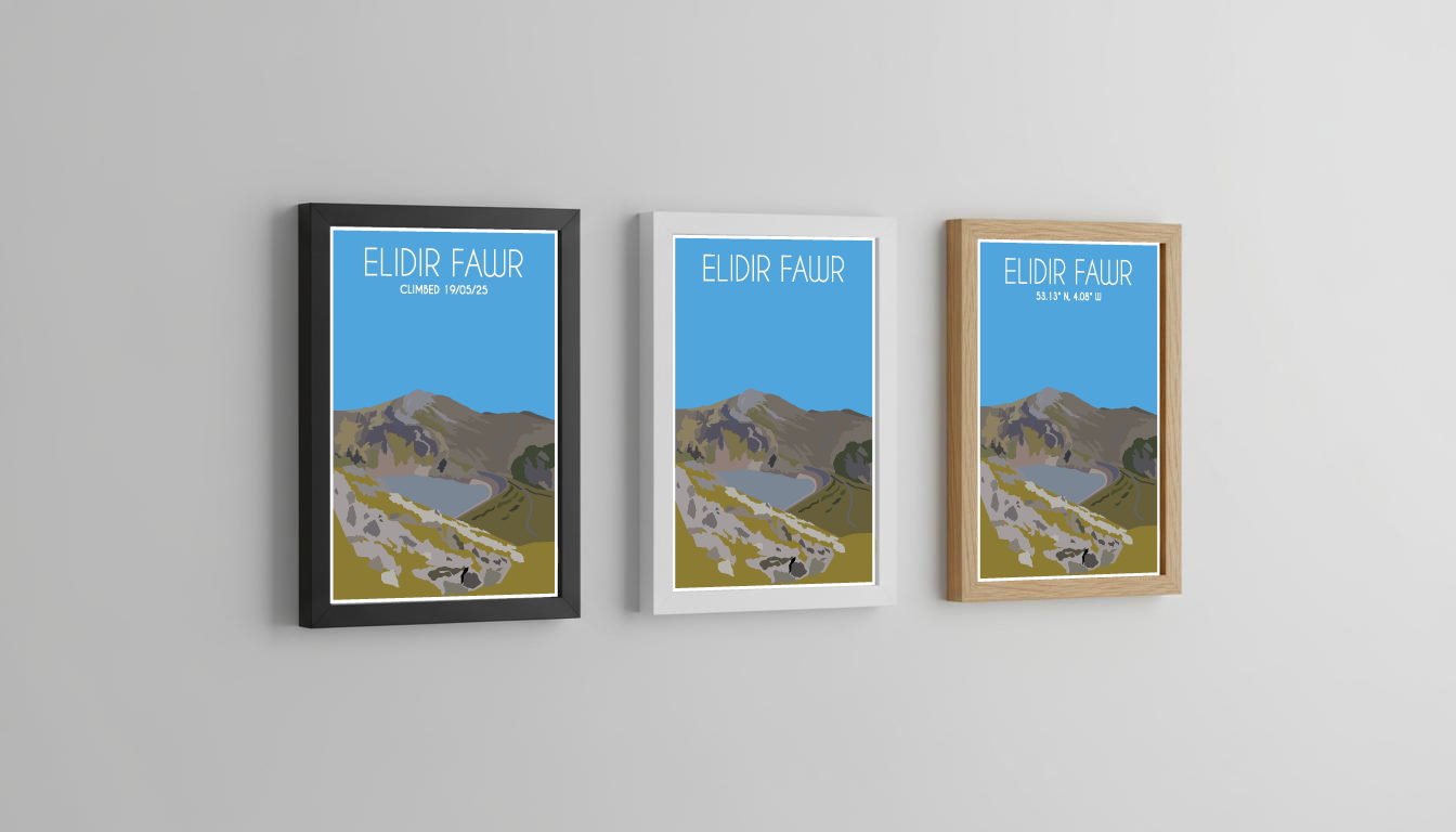 Elidir Fawr Eryri National Park (Snowdonia) Welsh 3000's poster print