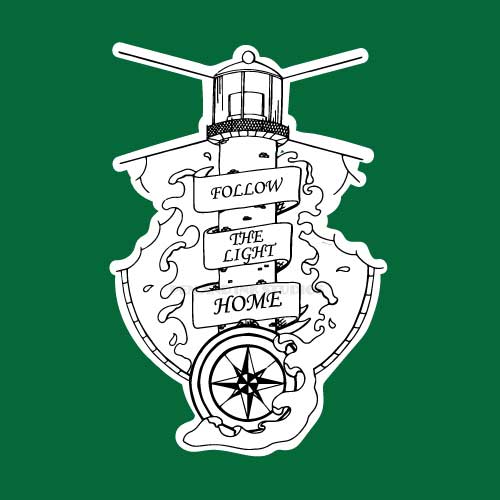 Follow The Light Home | Lighthouse Sea Travellers Themed Sticker