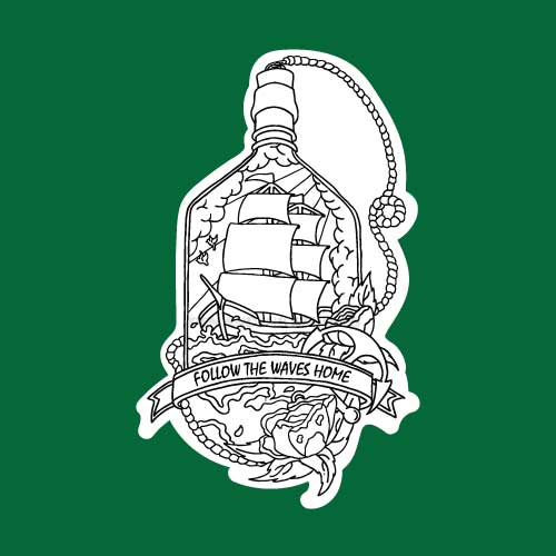 Follow the Waves Home | Nautical Ocean Themed Sticker