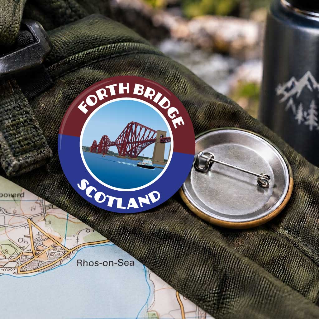 Forth Bridge Scotland with 25mm Pin Badge | Travel Memories Pin Badge