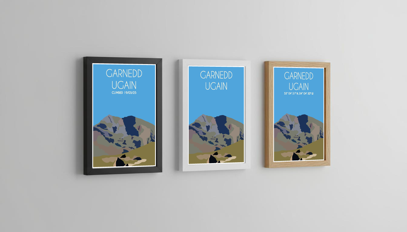 Garnedd Ugain Eryri National Park (Snowdonia) Welsh 3000's poster print