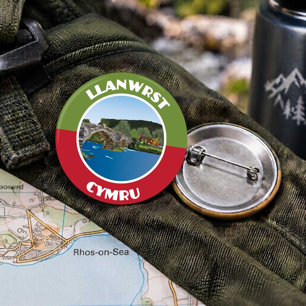 Llanrwst with 25mm Pin Badge | Travel Memories Pin Badge