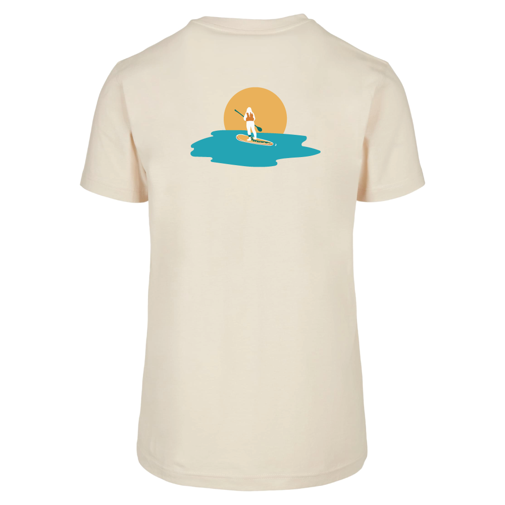 Maverick Mums Sunset Paddleboard Relaxed Fit T-Shirt | Unisex Adventure Tee | Front & Back Design