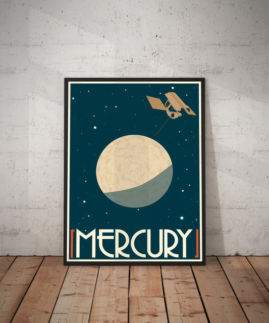 Mercury Retro Space Travel Poster – Deep Space Series