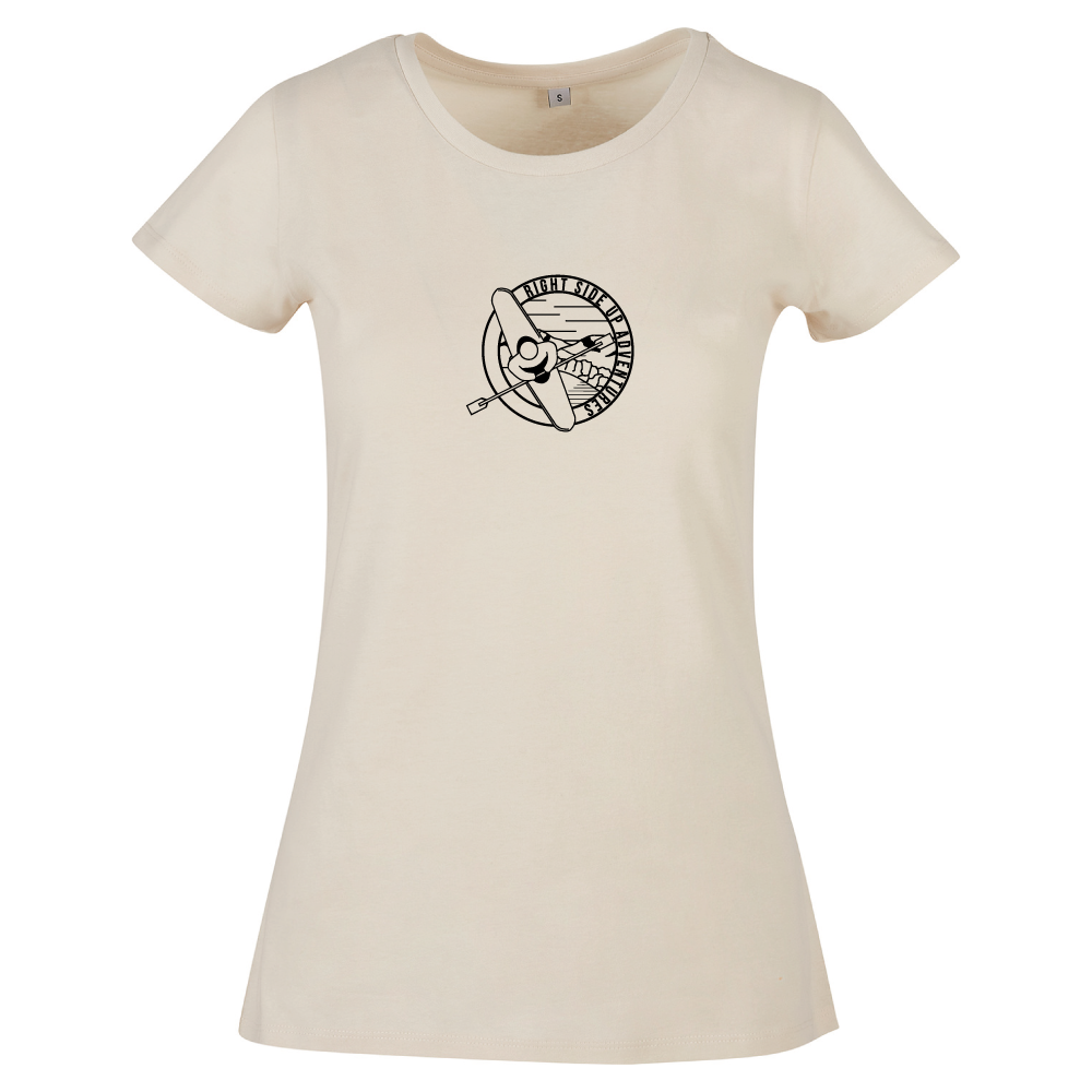 Right Side Up Adventures Kayaking Themed Ladies T-Shirt