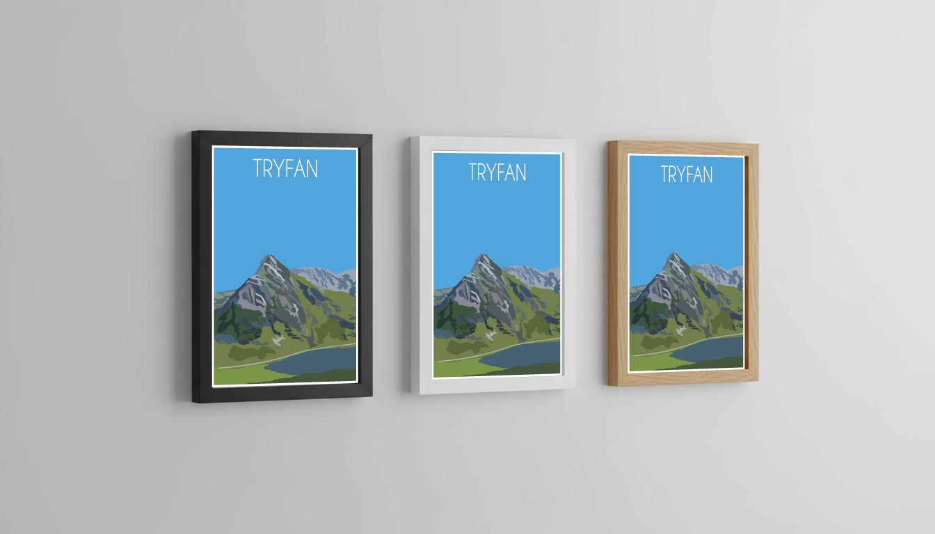 Tryfan Eryri National Park (Snowdonia) Welsh 3000's poster print