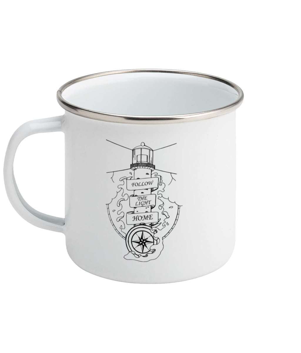 Follow The Light Home - Enamel Mug Pen and Ink Studios