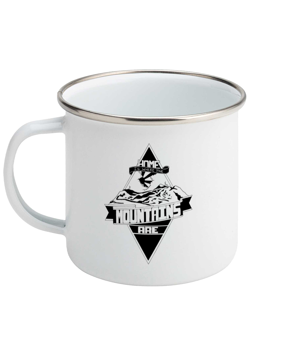 Home Is Where The Mountains Is - Enamel Mug Pen and Ink Studios