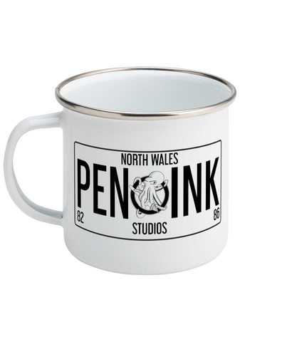 License Plate - North Wales - Enamel Mug Pen and Ink Studios