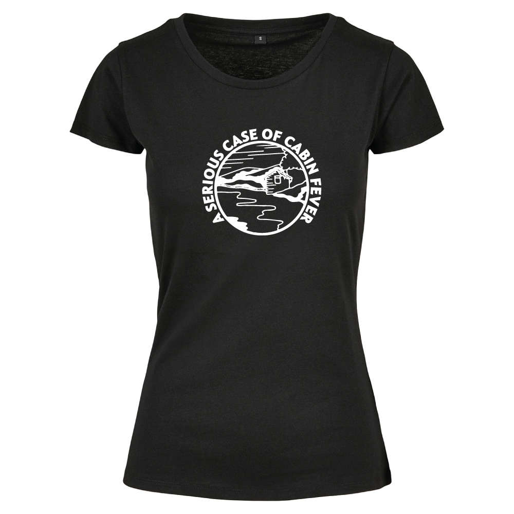 A Serious Case of Cabin Fever ladies camping t-shirt