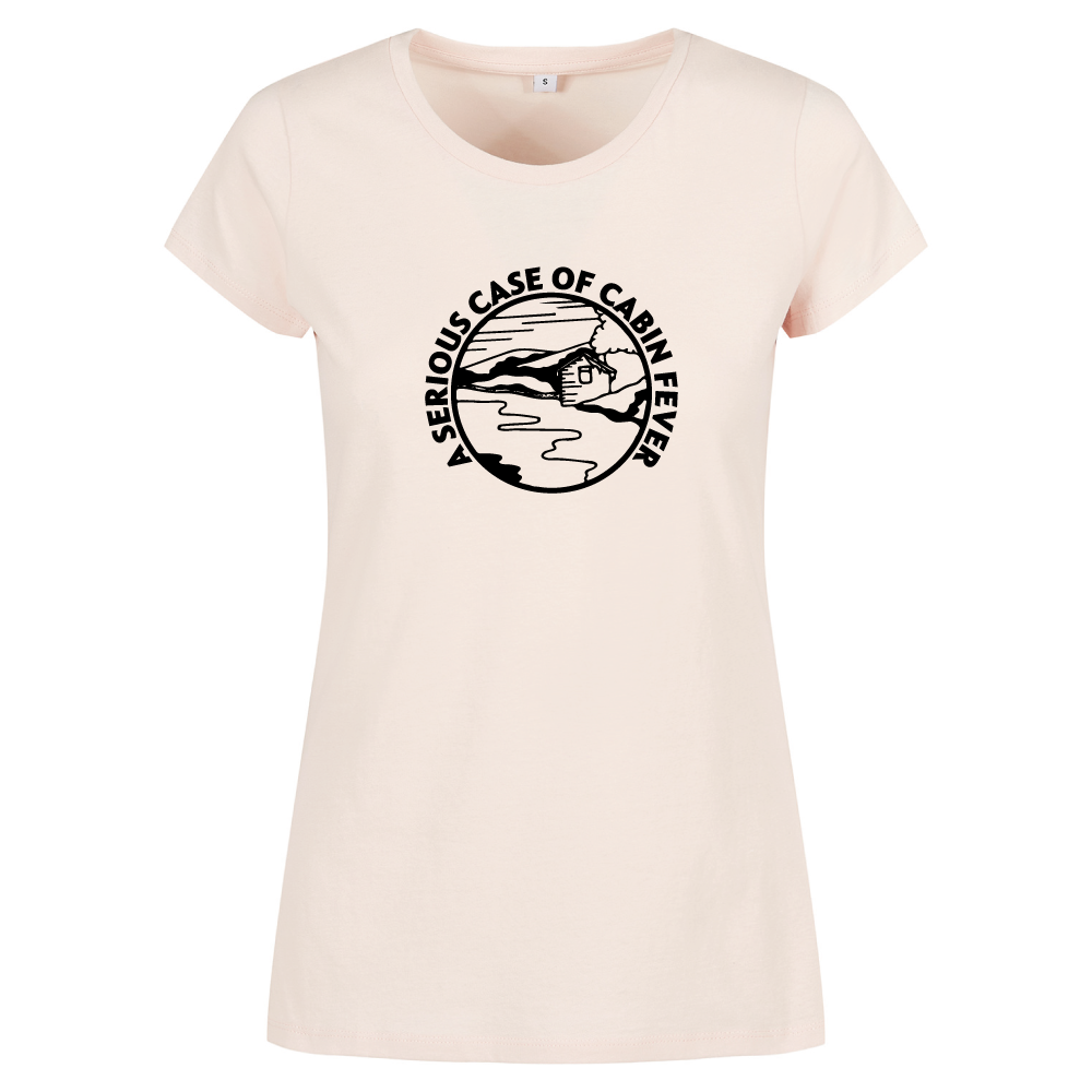 A Serious Case of Cabin Fever ladies camping t-shirt