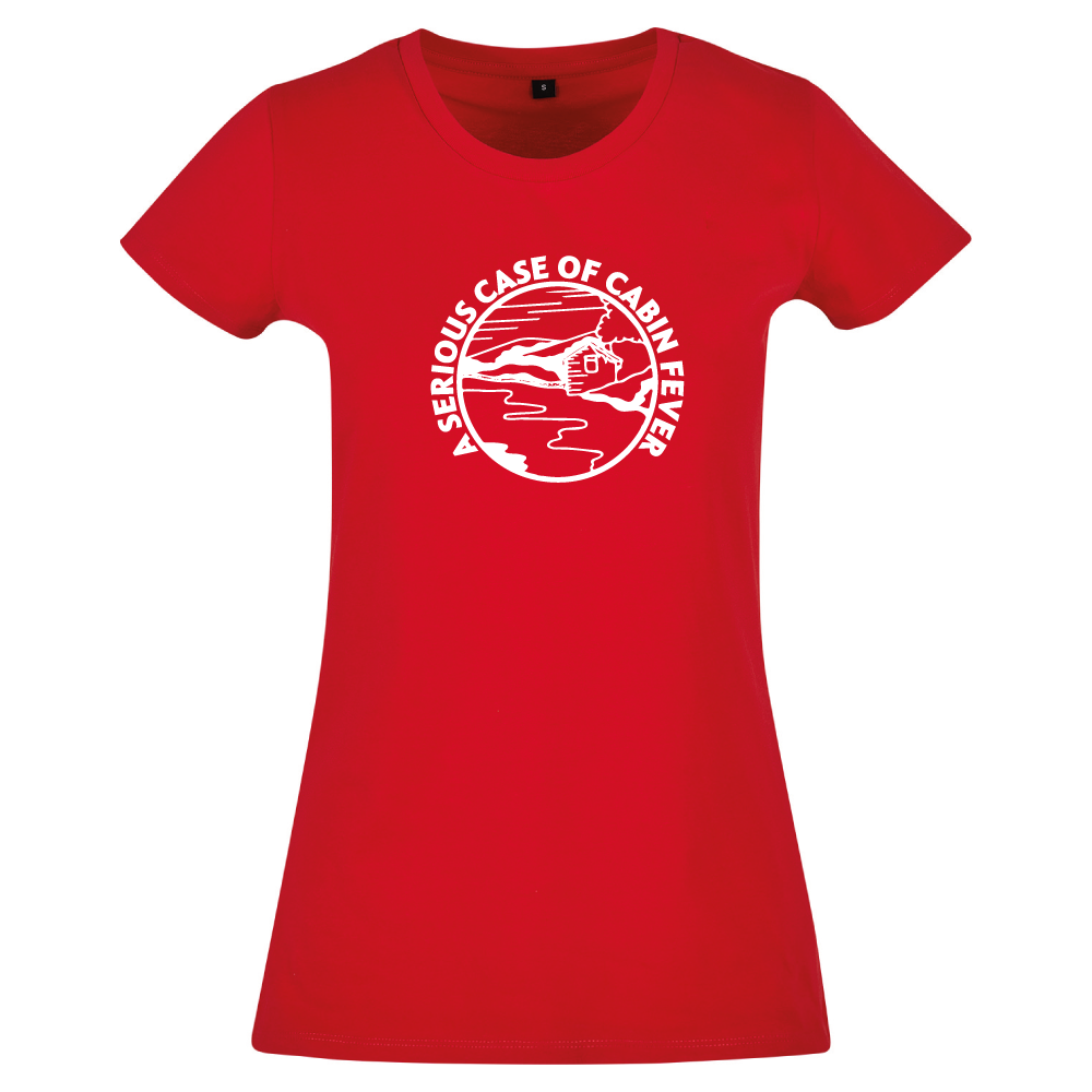 A Serious Case of Cabin Fever ladies camping t-shirt