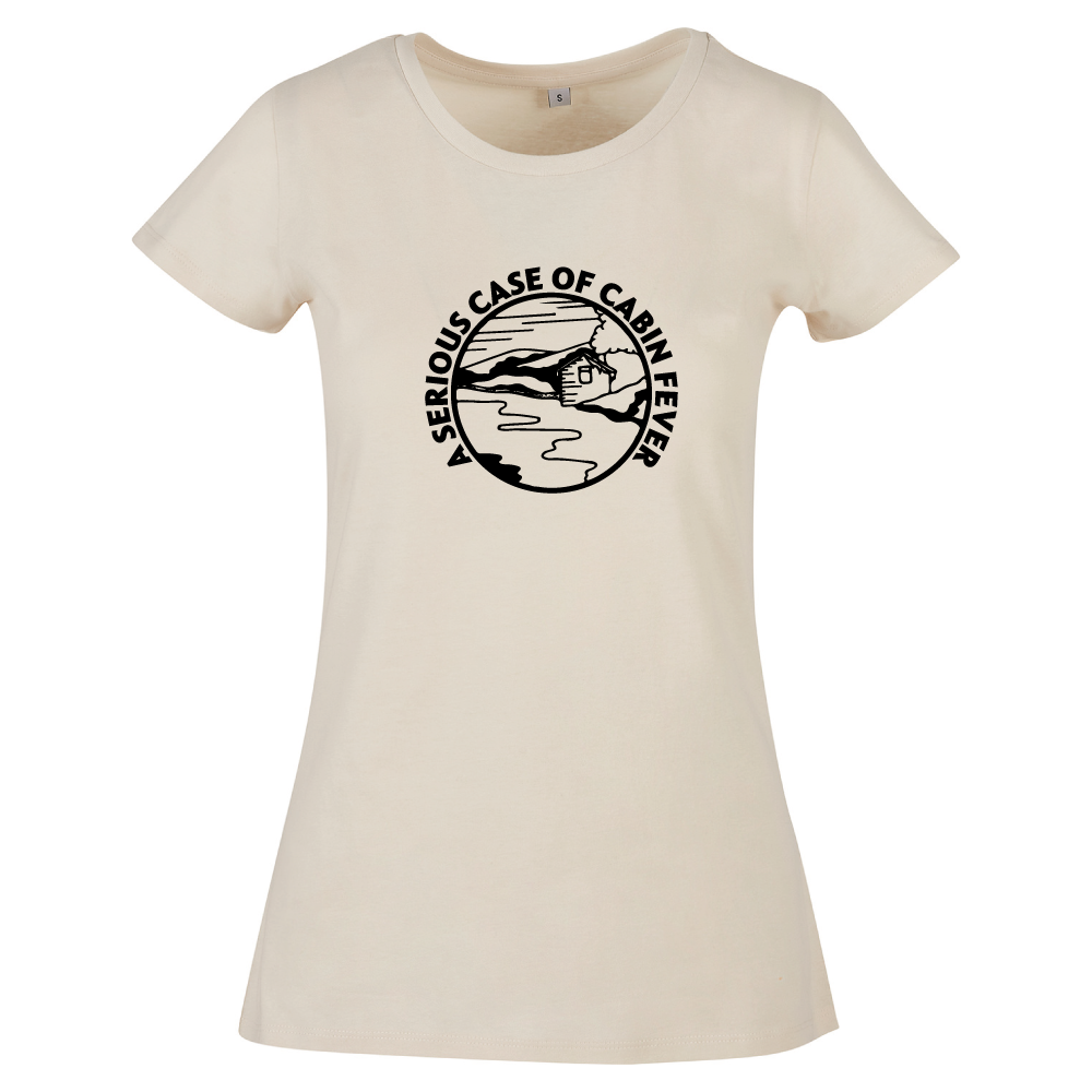 A Serious Case of Cabin Fever ladies camping t-shirt