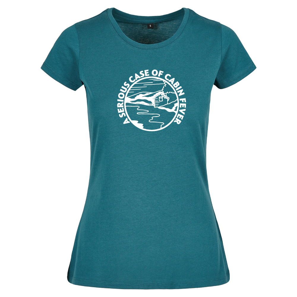 A Serious Case of Cabin Fever ladies camping t-shirt