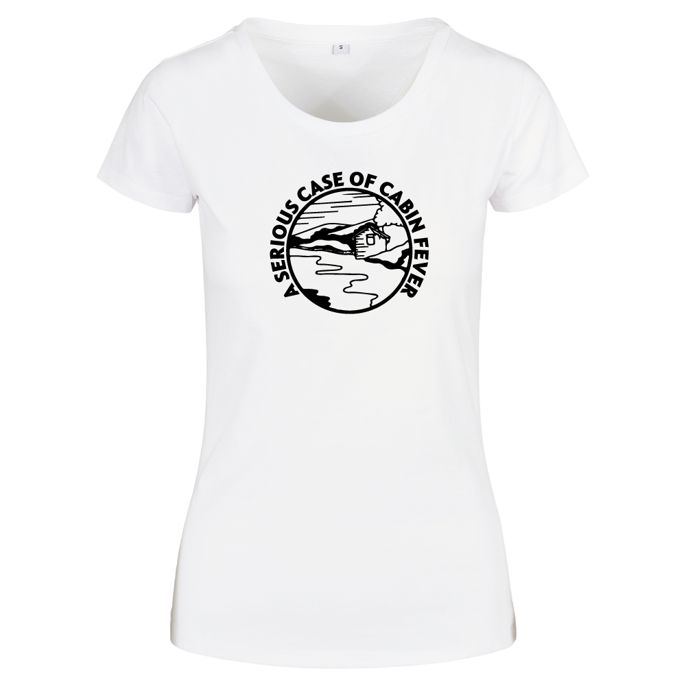 A Serious Case of Cabin Fever ladies camping t-shirt