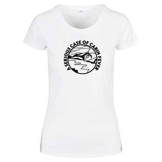 A Serious Case of Cabin Fever ladies camping t-shirt