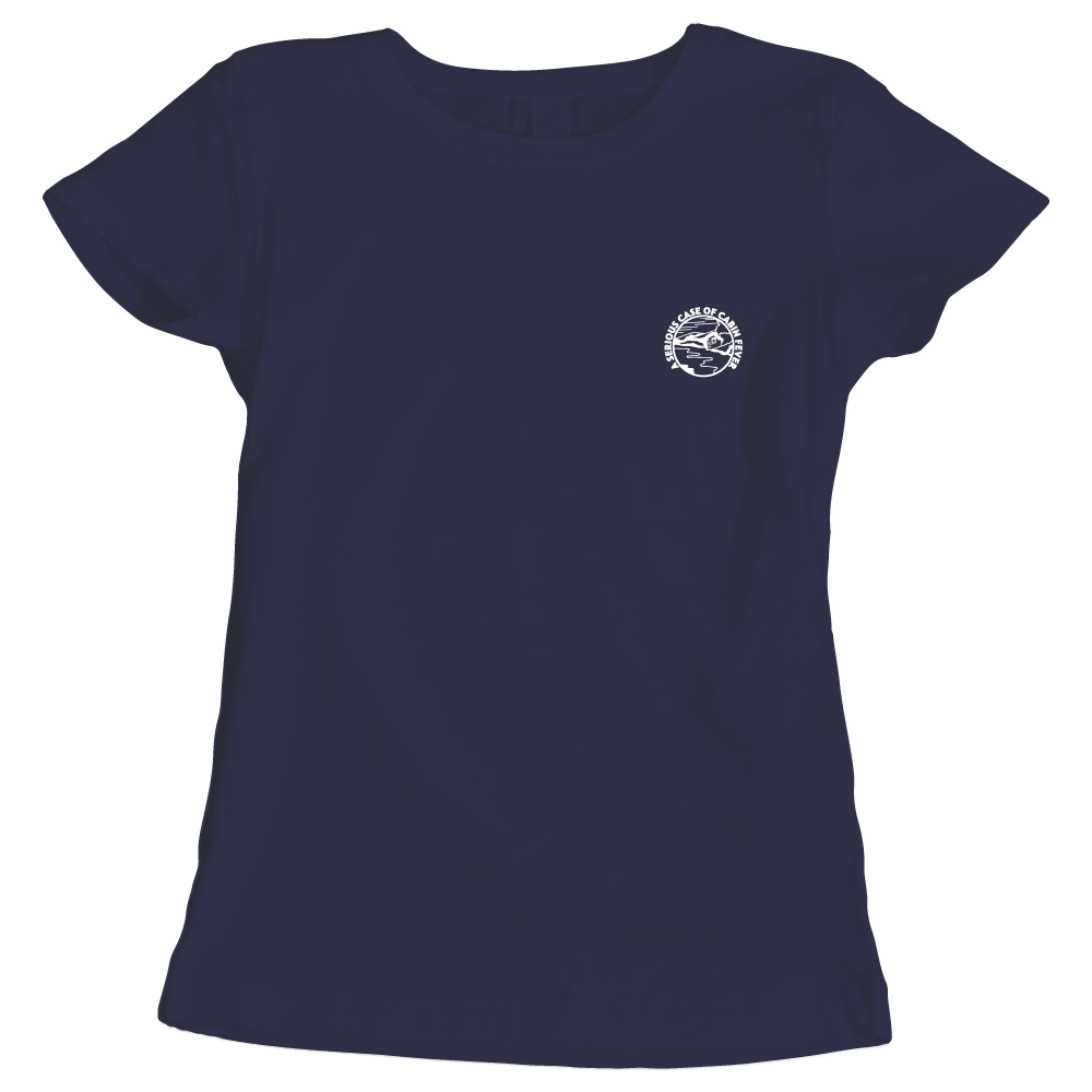 A Serious Case of Cabin Fever ladies camping t-shirt