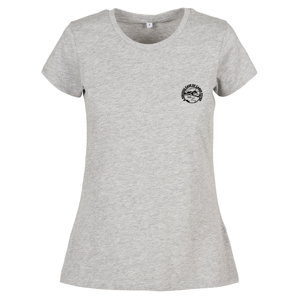A Serious Case of Cabin Fever ladies camping t-shirt