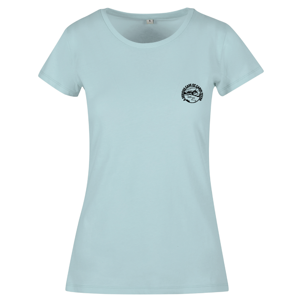 A Serious Case of Cabin Fever ladies camping t-shirt