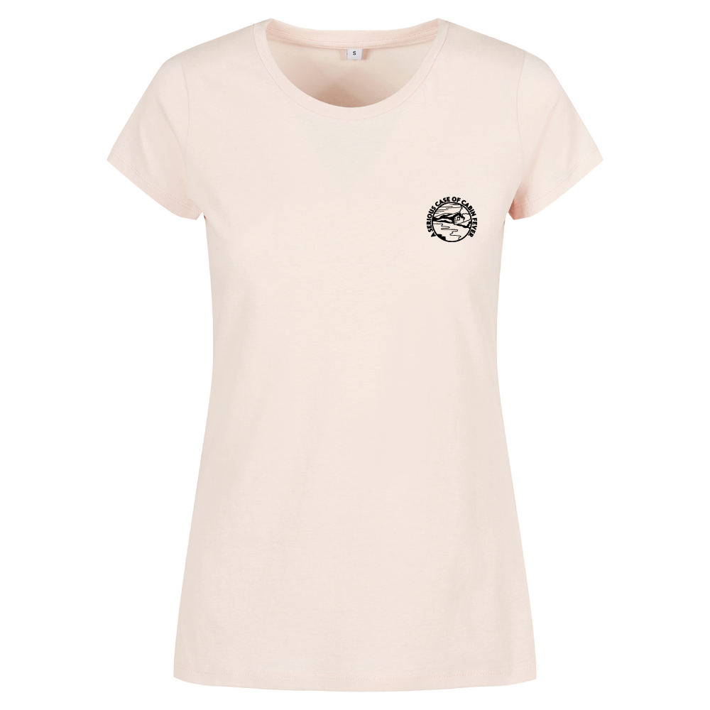 A Serious Case of Cabin Fever ladies camping t-shirt