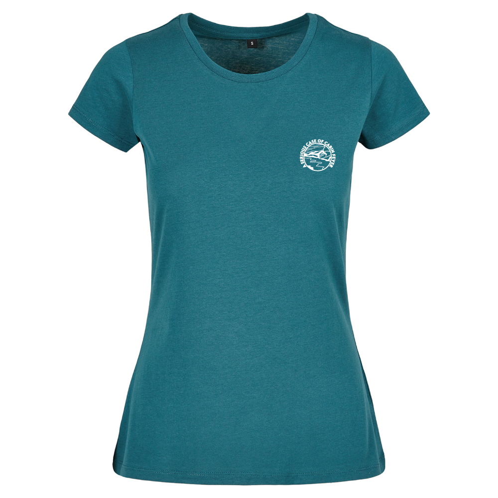 A Serious Case of Cabin Fever ladies camping t-shirt