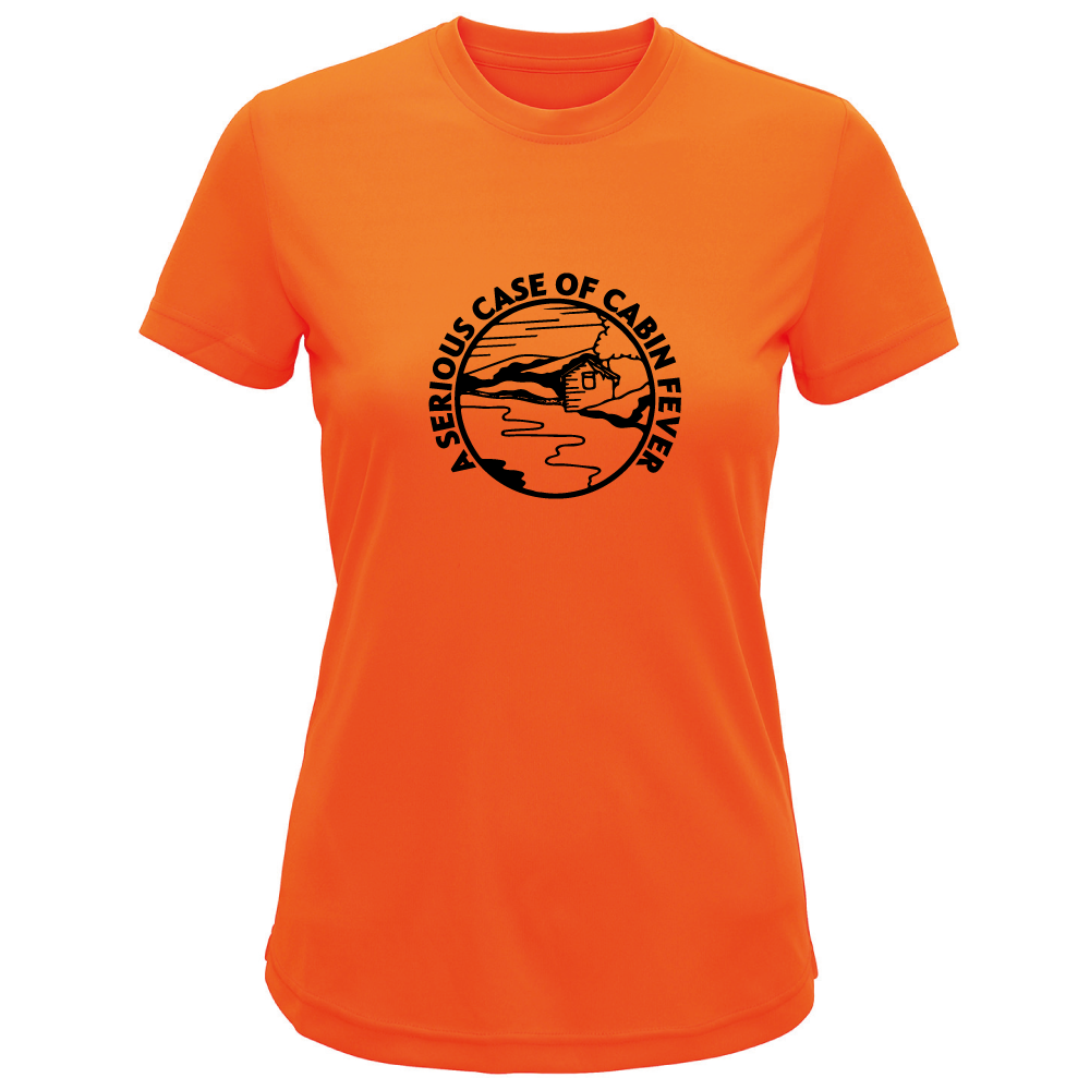 A Serious Case of Cabin Fever ladies camping t-shirt