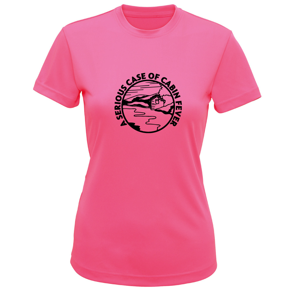 A Serious Case of Cabin Fever ladies camping t-shirt