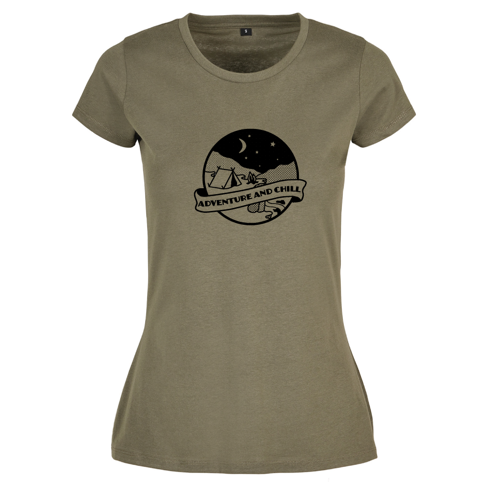 Adventure And Chill Ladies Camping T-Shirt