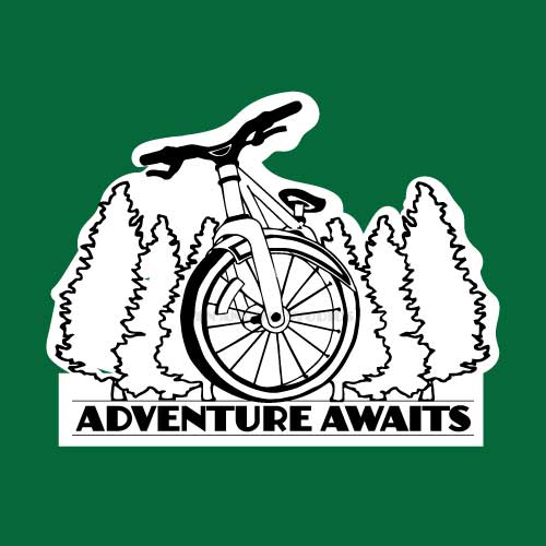 Adventure Awaits | Cycling Bike Themed Sticker