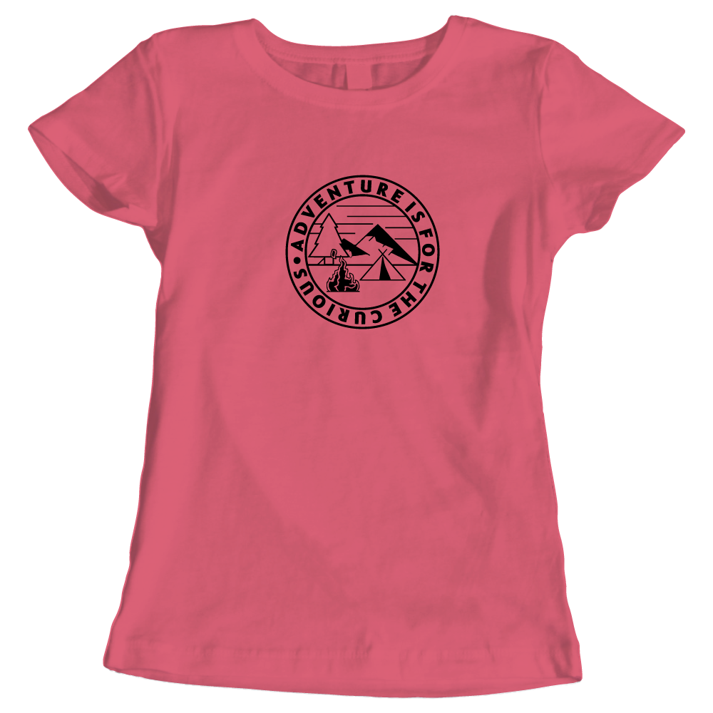 Adventure Is For The Curious Ladies Hiking T-Shirt