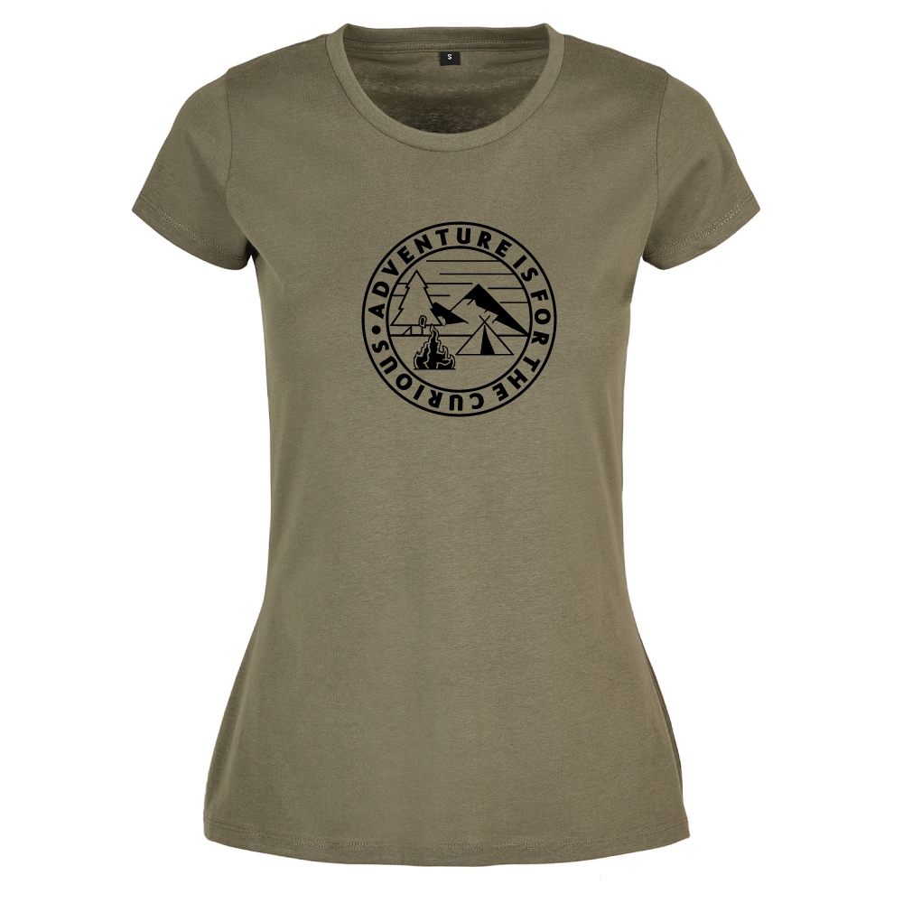 Adventure Is For The Curious Ladies Hiking T-Shirt