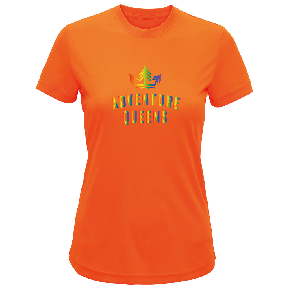 Adventure Queens Rainbow logo women's t-shirt