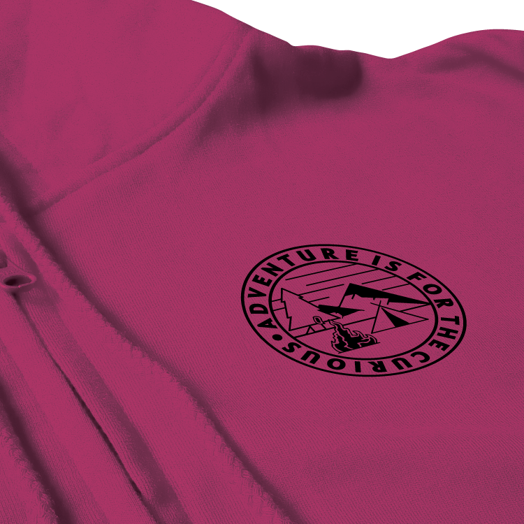 Hiking Zip Hoodie UK | Adventure Is for the Curious | Outdoor Clothing