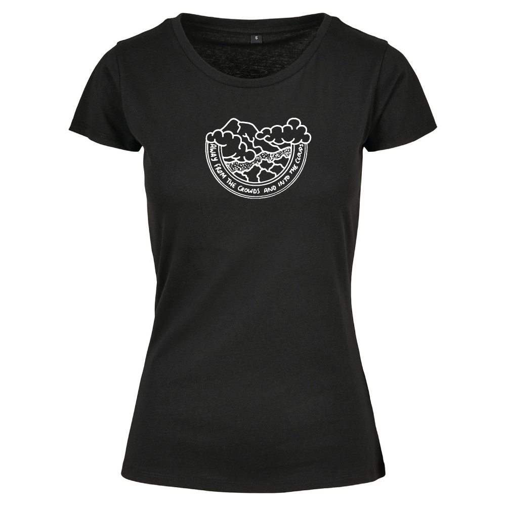 Away from the Crowds and Into the Clouds Ladies Travel T-Shirt