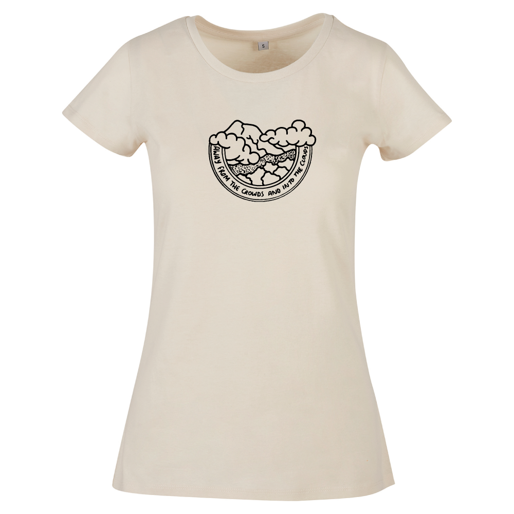 Away from the Crowds and Into the Clouds Ladies Travel T-Shirt