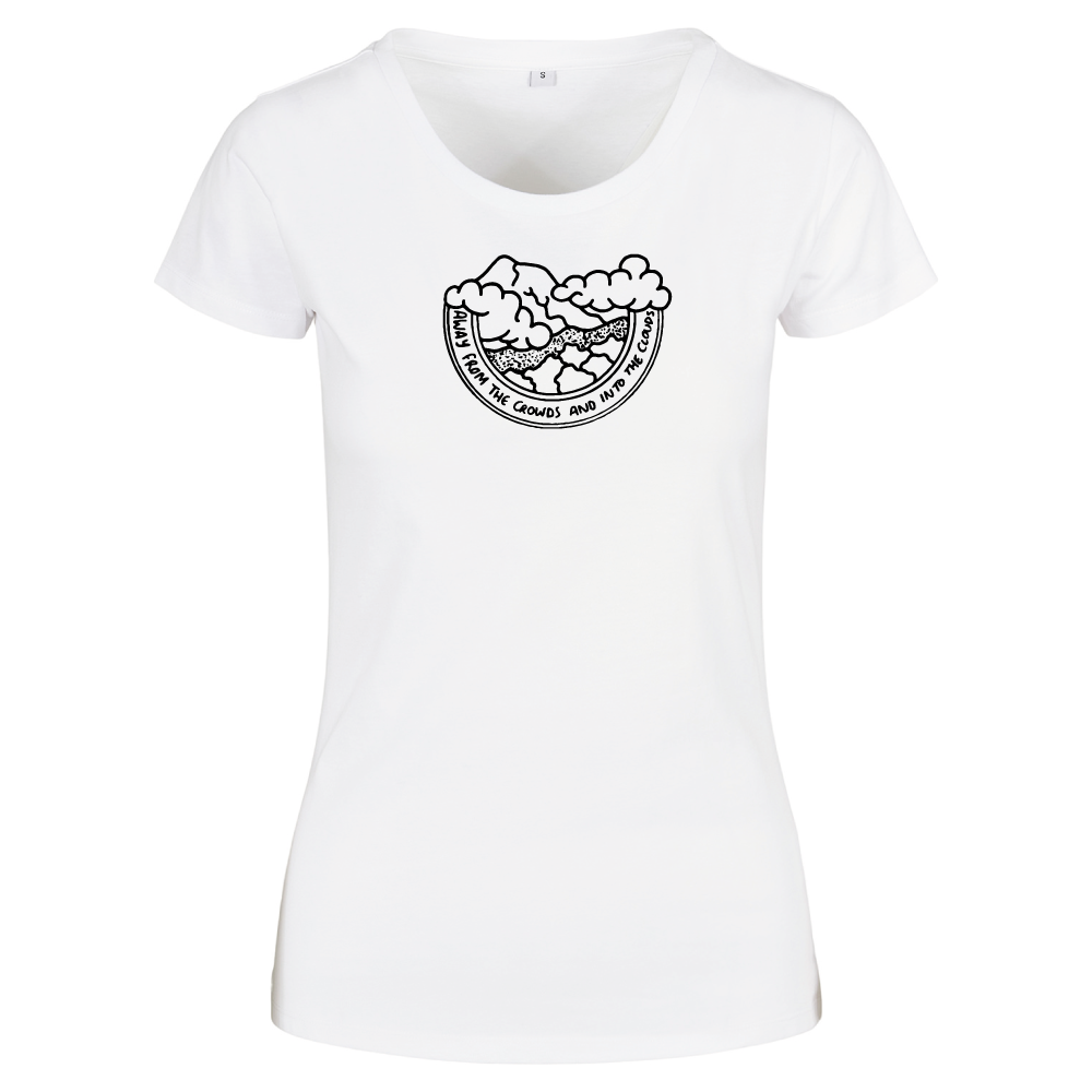 Away from the Crowds and Into the Clouds Ladies Travel T-Shirt