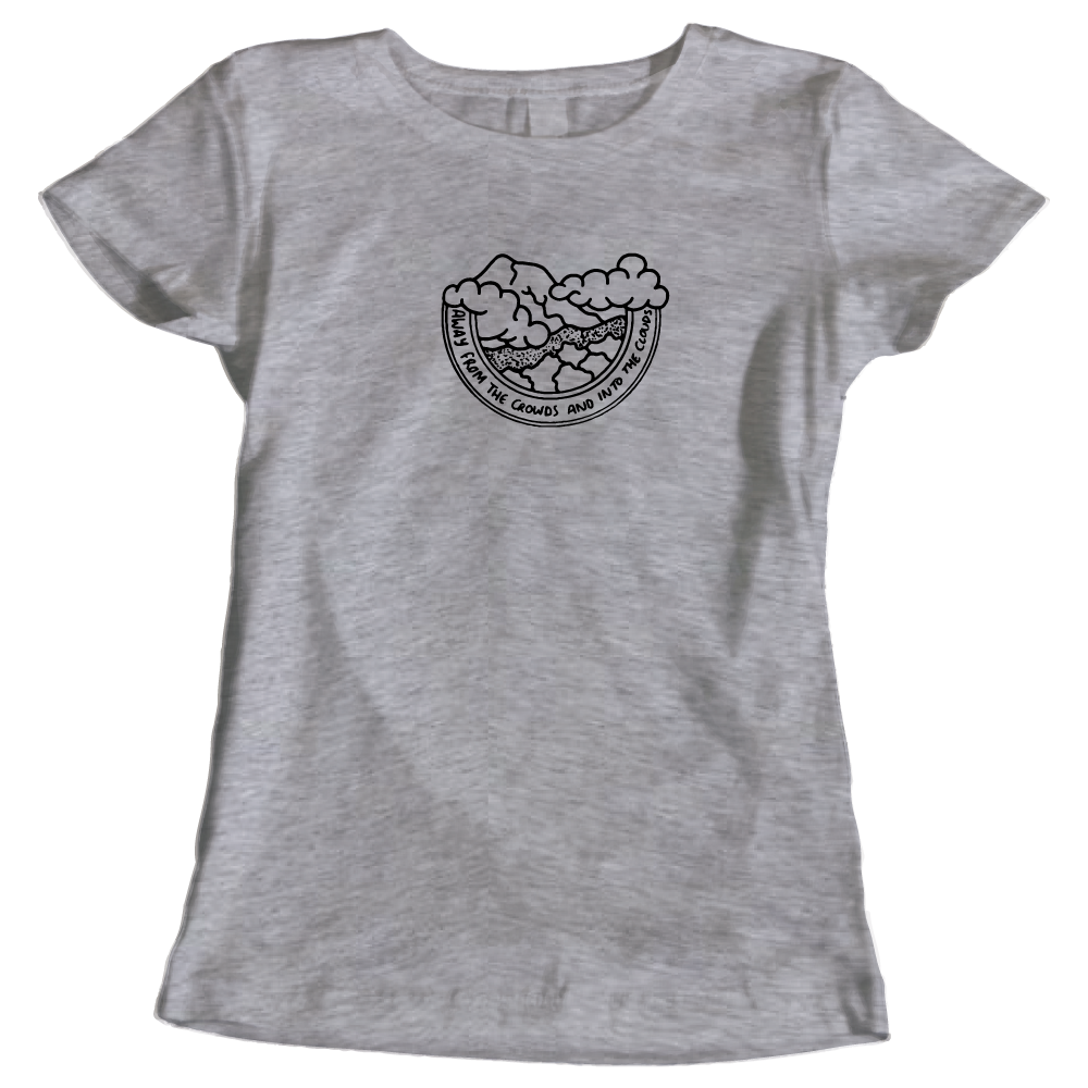 Away from the Crowds and Into the Clouds Ladies' Hiking T-Shirt