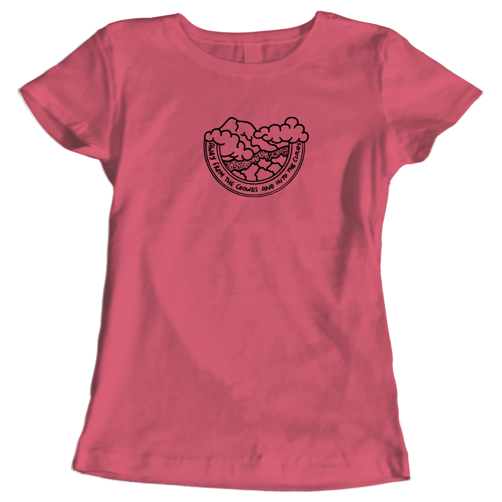 Away from the Crowds and Into the Clouds Ladies' Hiking T-Shirt