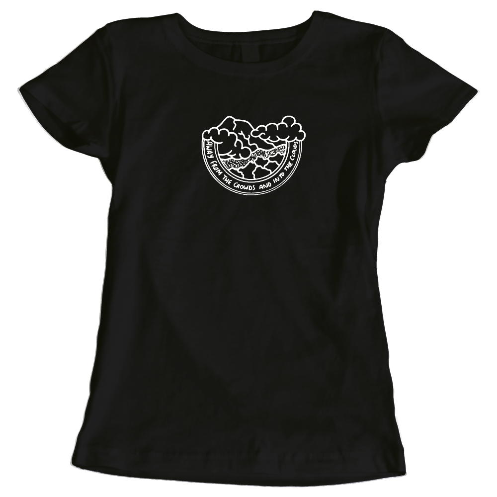 Away from the Crowds and Into the Clouds Ladies' Hiking T-Shirt