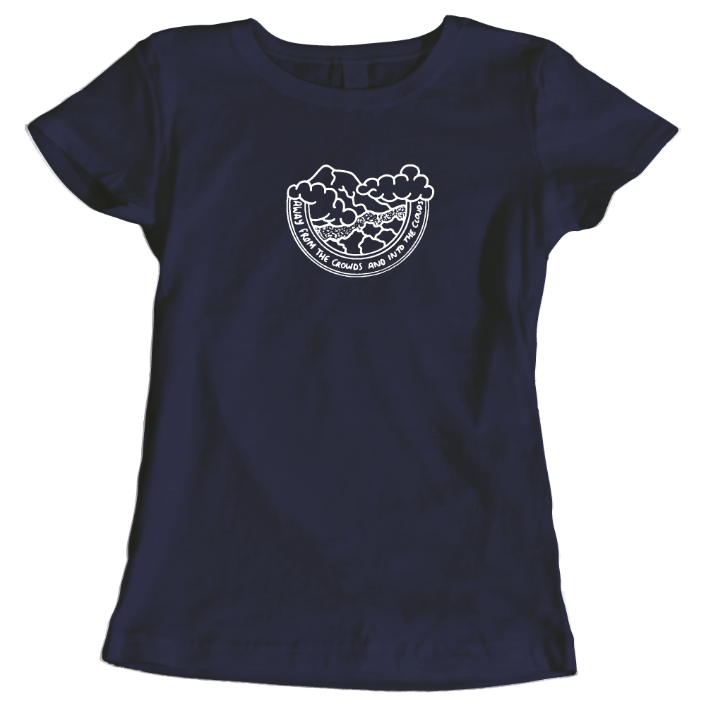 Away from the Crowds and Into the Clouds Ladies' Hiking T-Shirt