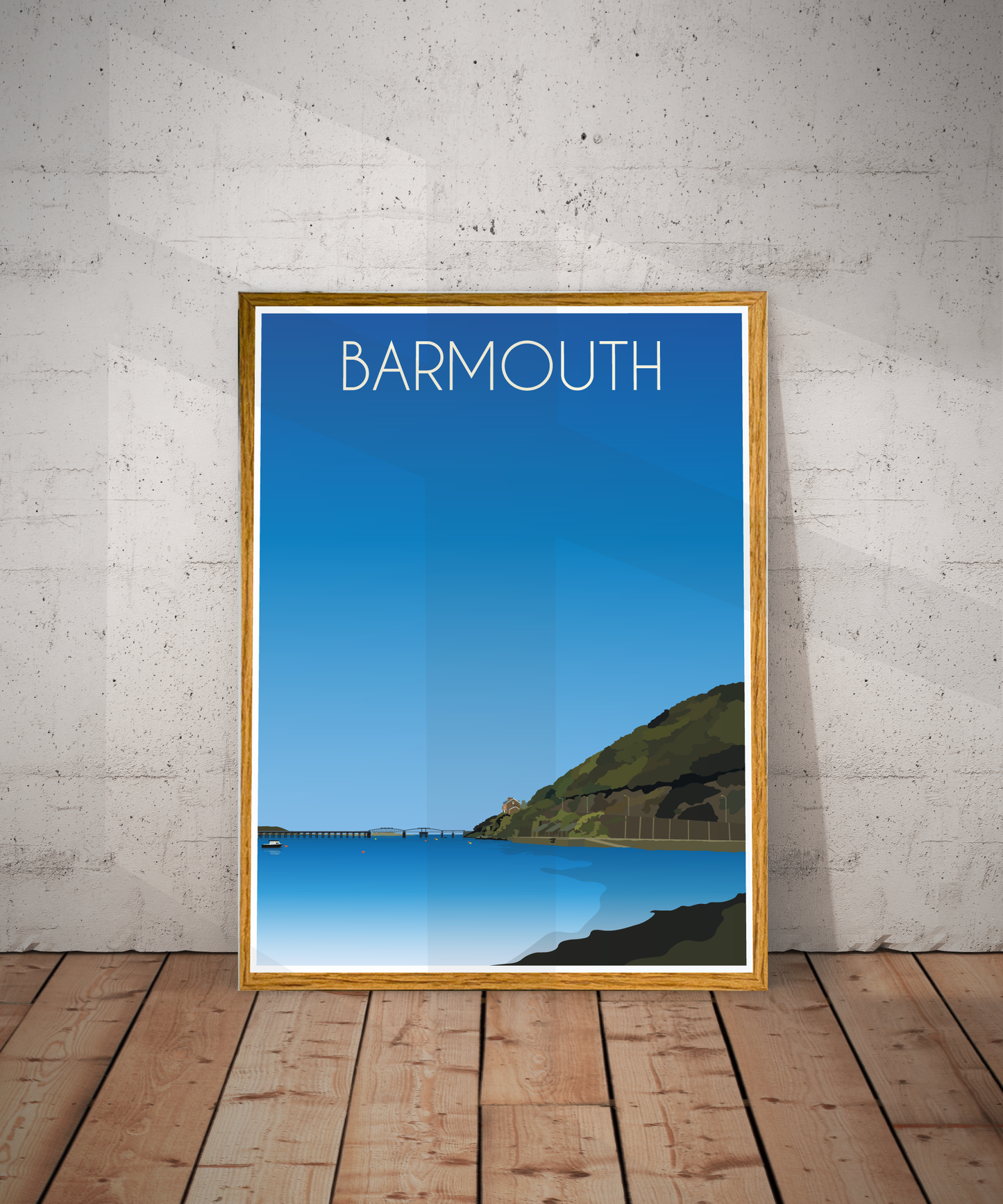 Barmouth Travel Poster – Snowdonia Coast (Portrait Print)