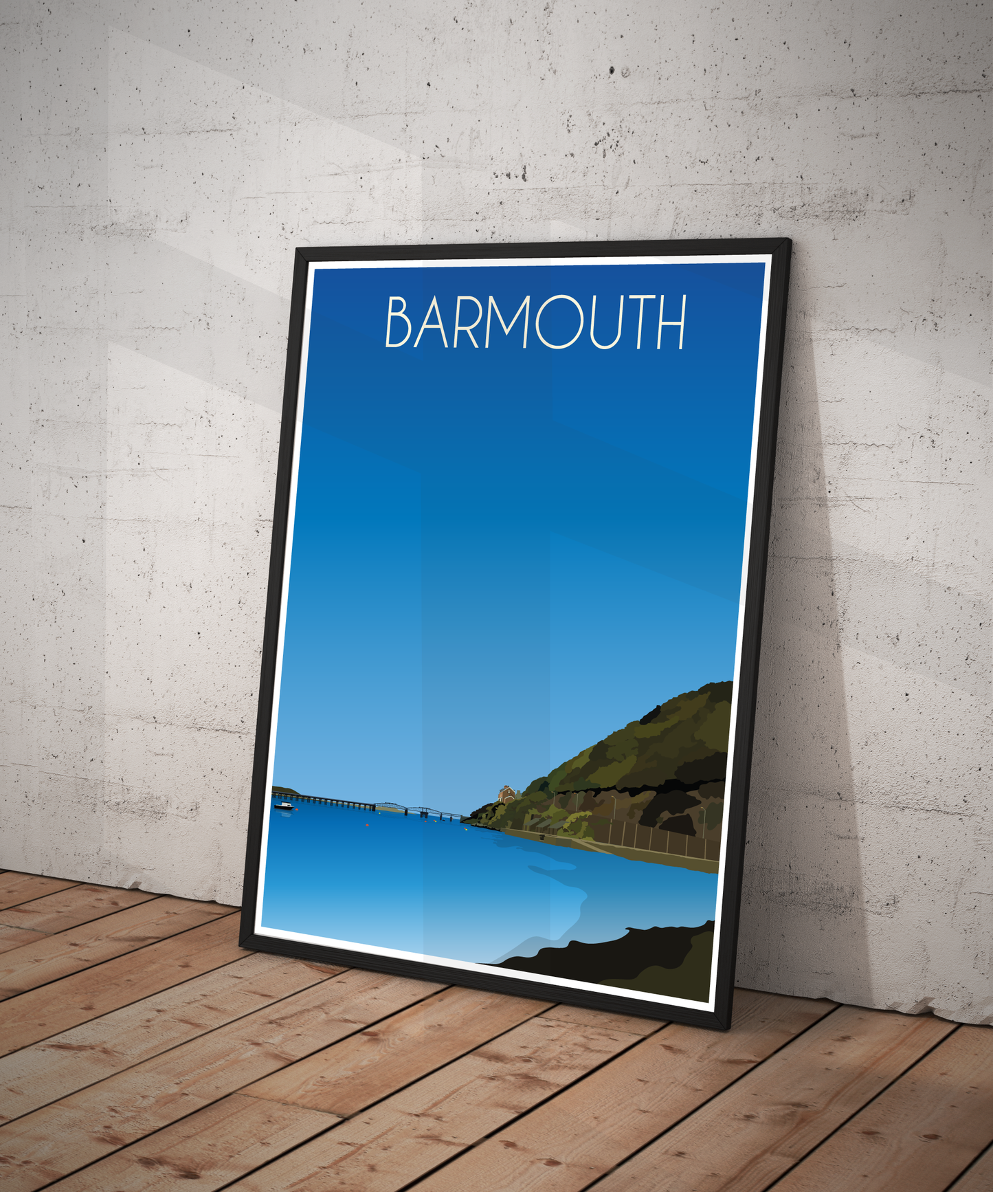 Barmouth Travel Poster – Snowdonia Coast (Portrait Print)