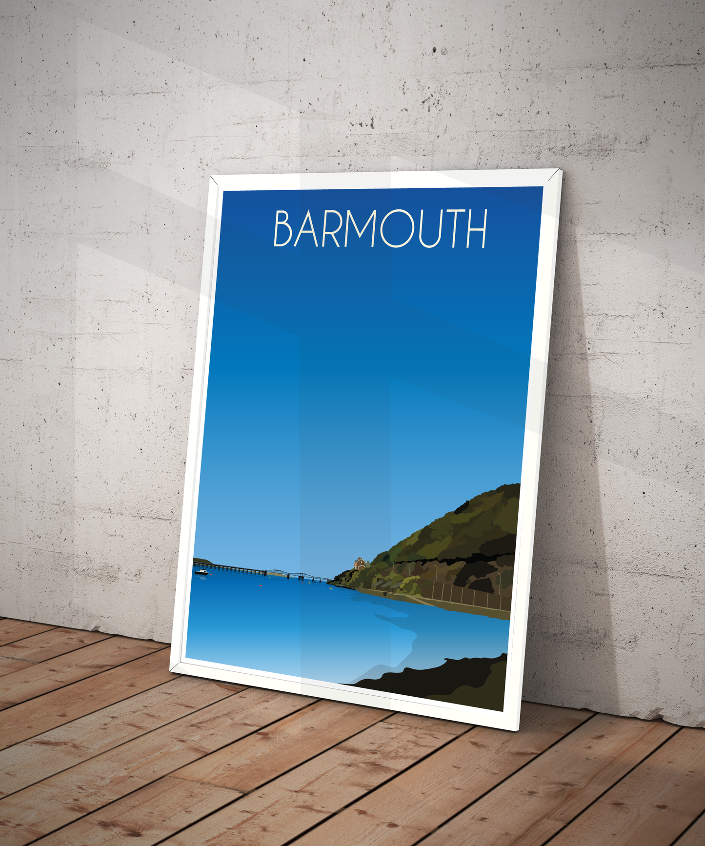 Barmouth Travel Poster – Snowdonia Coast (Portrait Print)