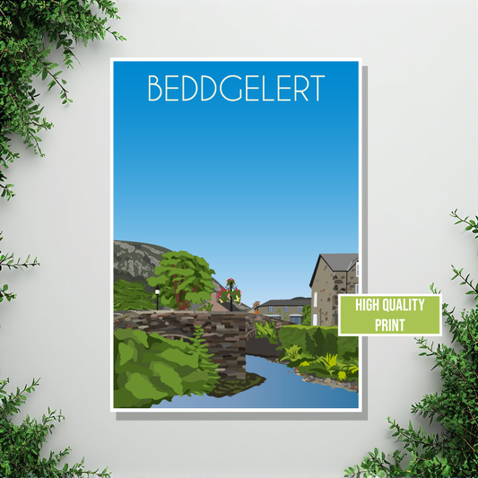 Beddgelert Travel Poster – Snowdonia (Portrait Print)